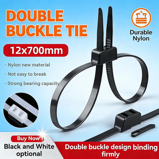 2/20pcs Heavy Duty Police Handcuffs (27.5") | Flexible Self-Locking Double Head Nylon Cable Zip Ties
