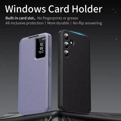 Original High Quality Smart Display LED View Windows Case For Samsung S25 Ultra S24 S23 S22 Plus Flip Wallet Card Phone Cover