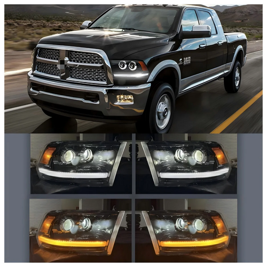 1pcs Full LED Headlight Fit for 2009-2018 Dodge Ram 1500 2500 3500 Sequential Turn Signal&DRL Headlights by PDG ibma