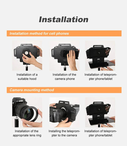 Soonpho F7 F8 Teleprompter for Tablet Laptop Smartphone Camera Bluetooth Portable Telepronter for Live Streaming Recording Video