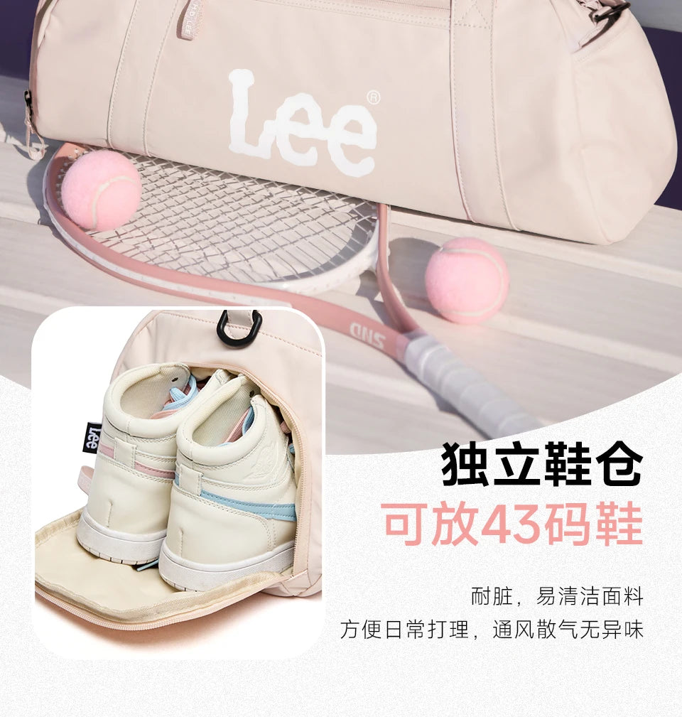 LEE Waterproof Sports Fitness Gym Bag Women Men Large Capacity Yoga Shoe Compartment Dry Pocket Luggage Travel Bag