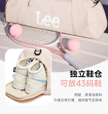 LEE Waterproof Sports Fitness Gym Bag Women Men Large Capacity Yoga Shoe Compartment Dry Pocket Luggage Travel Bag