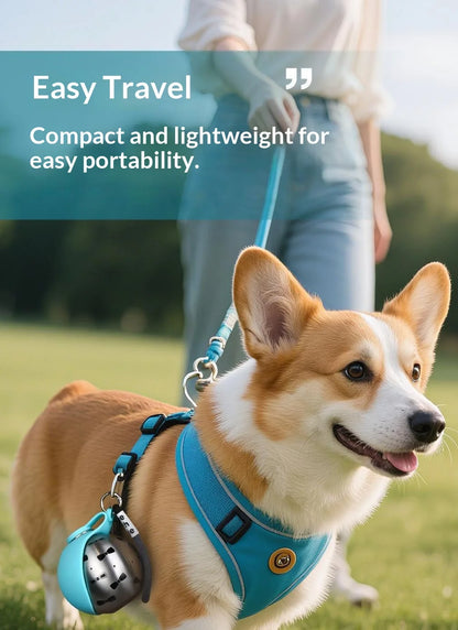 Lovewithstyle Dog Portable Water Bottle 304 Stainless Steel Ball Shaped Refillable Foldable Hook Outdoor Walking Hiking For Pet