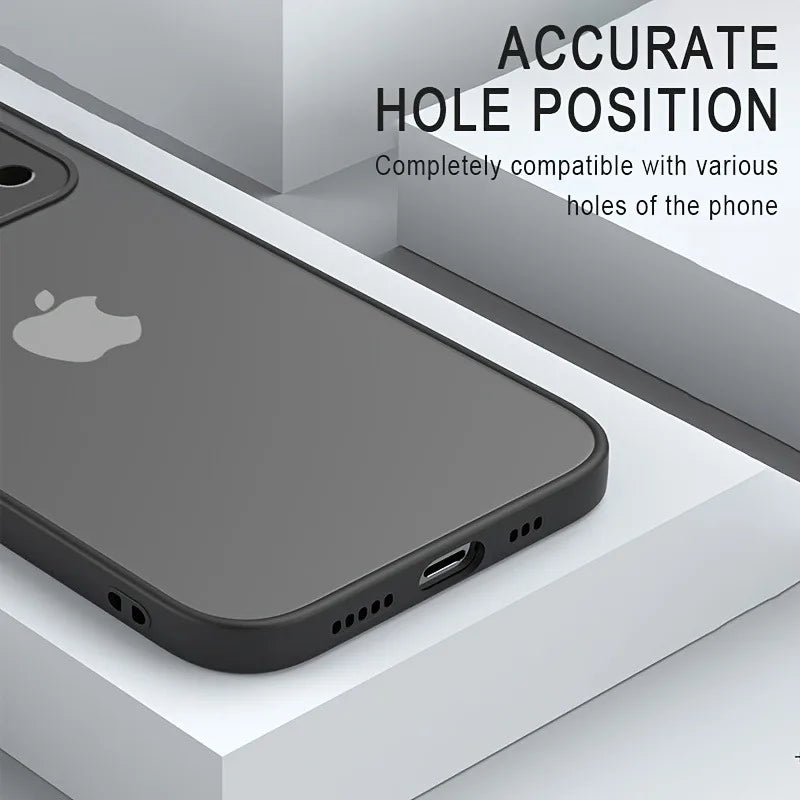 Luxury Translucent Armor Phone Case For iPhone 17 16 15 14 13 Pro Max Shockproof Bumper Cases For iPhone17 Pro Max Matte Cover