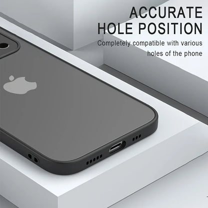 Luxury Translucent Armor Phone Case For iPhone 17 16 15 14 13 Pro Max Shockproof Bumper Cases For iPhone17 Pro Max Matte Cover