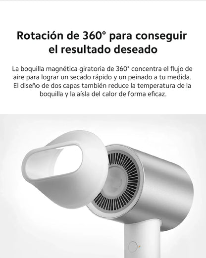 Official｜Xiaomi Water Ionic Hair Dryer H500｜Terapia de iones de agua doble｜Flujo de aire ultraalto de 20 m/s｜Cuerpo de metal"