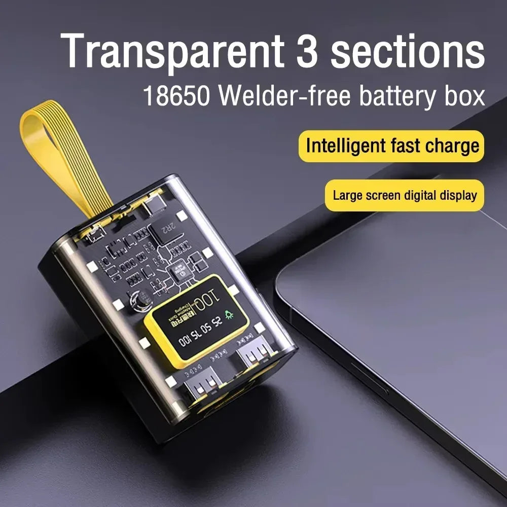 DIY Power Bank Box for 3*18650 Batteries Dual USB Fast Charging 5V 2A With LED Night Light Battery Case For Phone Charging