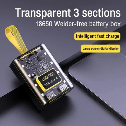 DIY Power Bank Box for 3*18650 Batteries Dual USB Fast Charging 5V 2A With LED Night Light Battery Case For Phone Charging