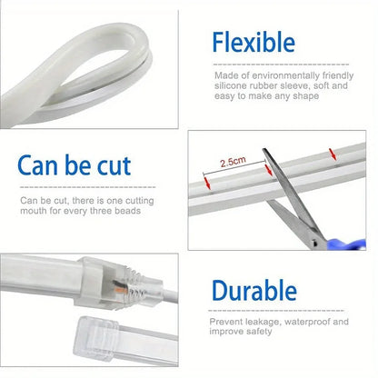 Neon LED Light Strip Smart Touch Sensor Switch Dimmable Neon Sign Flexible Led Ribbon Waterproof Rope Tube Lamp Backlight Decor
