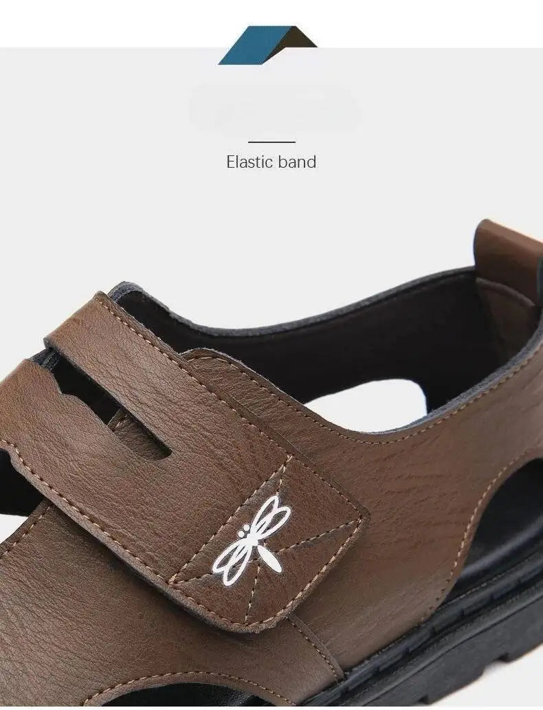2025 New Fashion Brand Roman Sandals For Men Soft Sole Comfortable High-Quality Leather Beach Men's Casual Shoes
