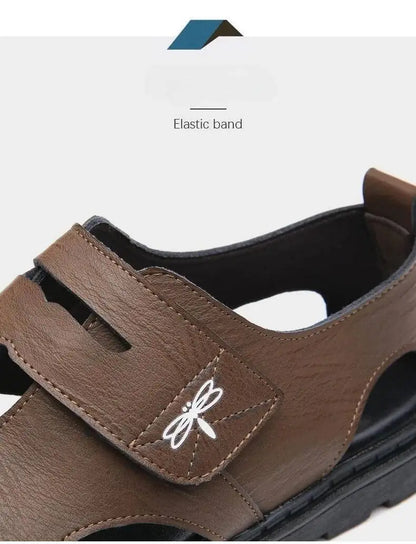 2025 New Fashion Brand Roman Sandals For Men Soft Sole Comfortable High-Quality Leather Beach Men's Casual Shoes