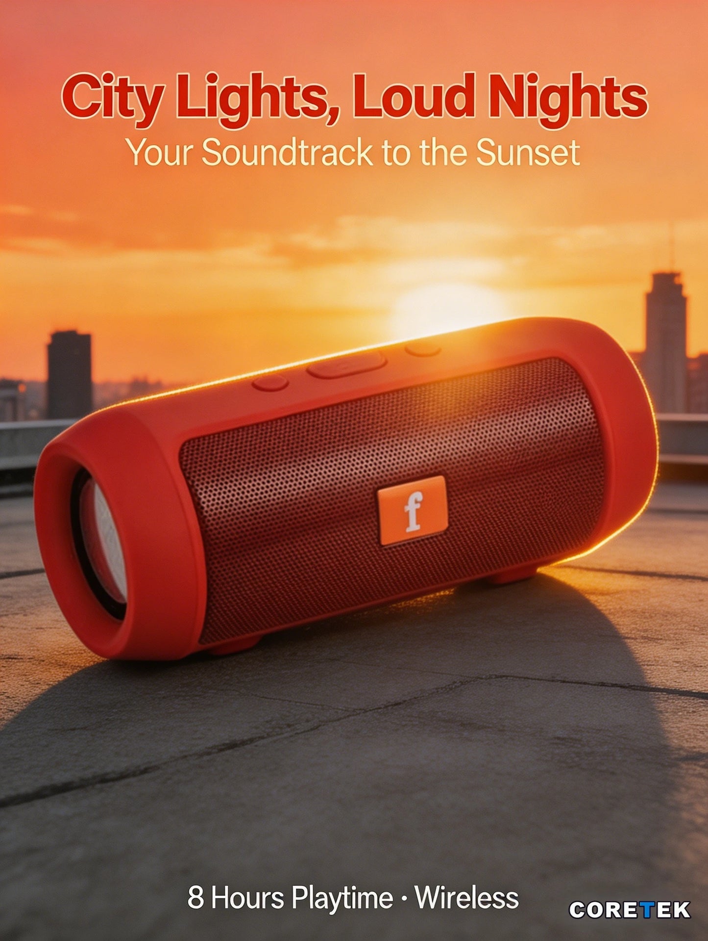 Portable Bluetooth Speaker, Stereo Surround, FM Radio, TF Card, 1200mAh Battery, 10m Range, Mini for Travel & Home