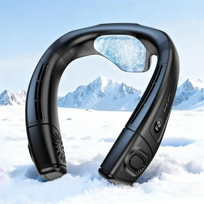 2026 New Upgrade Neck Air Conditioner Fan Instant Cooling With Cooling Plate, Bladeless, 8000mAh Operated Wearable Rechargeable