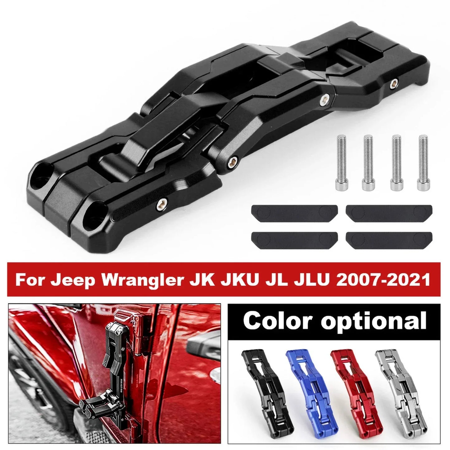 for Jeep Wrangler JK JKU JL JLU 2007-2021 Aluminum Car Folding Stepping Ladder Door Hinge Step Heavy Duty Footboard Foldable
