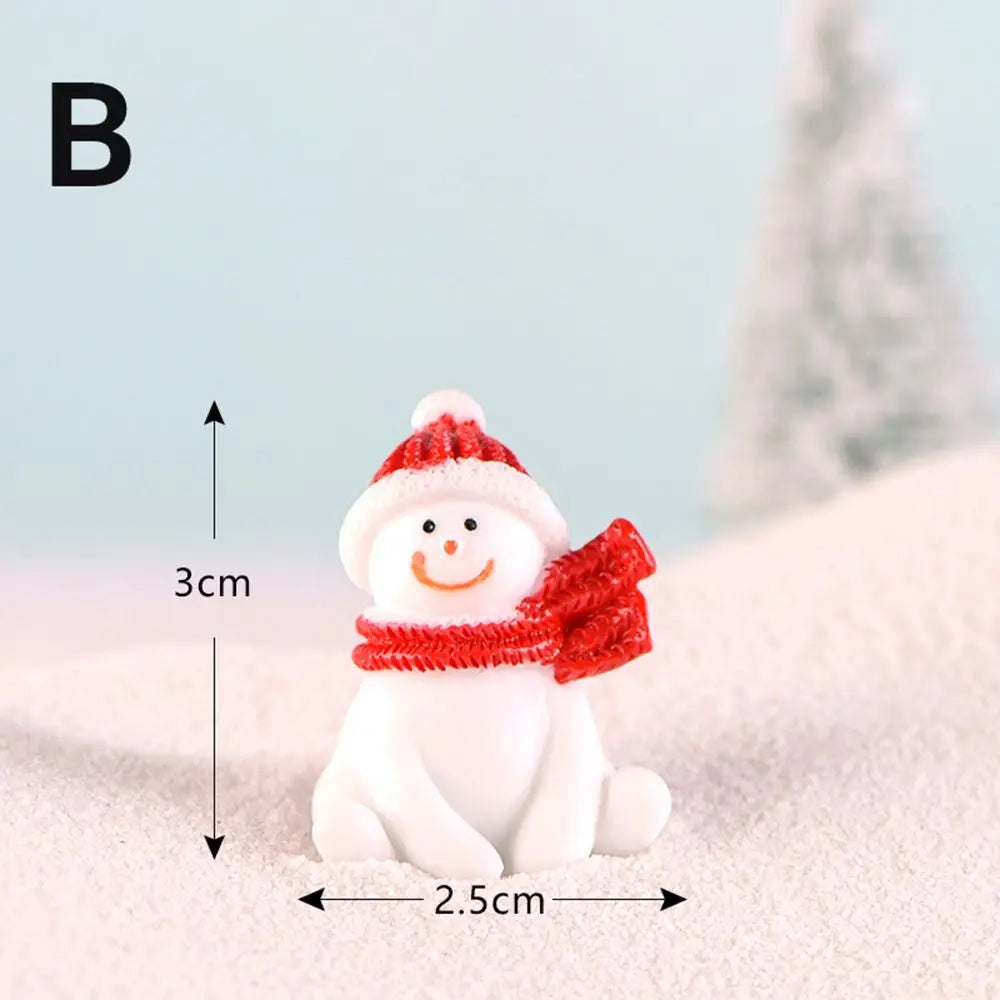 Gift Box Snowman Terrarium Dollhouse Fairy Garden Figures Micro Landscape Ornaments Figurines Christmas Miniature