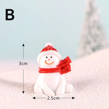 Gift Box Snowman Terrarium Dollhouse Fairy Garden Figures Micro Landscape Ornaments Figurines Christmas Miniature