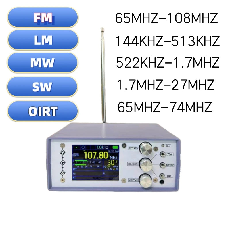 HamGeek TEF6686 RDS AM FM LM MW SW OIRT Desktop Full Band Radio Receiver Stereo Version + Remote Control