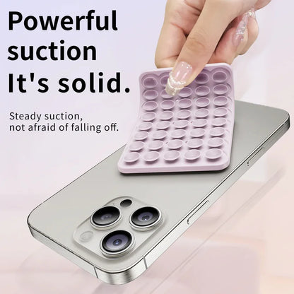 Suction Cup Phone Case Mount Double-Sided,Silicon Sticky Phone Stand for iPhone Android Selfies Hands-Free Strong Grip Holder