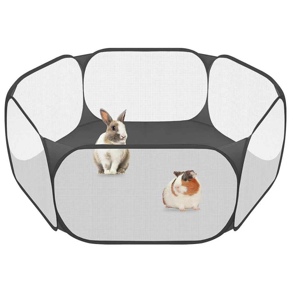 Foldable Open Pet Playpen Portable Transparent Pet Cage Yard Fence for Dog Cat Rabbit Hamster Guinea Pig Indoor Outdoor