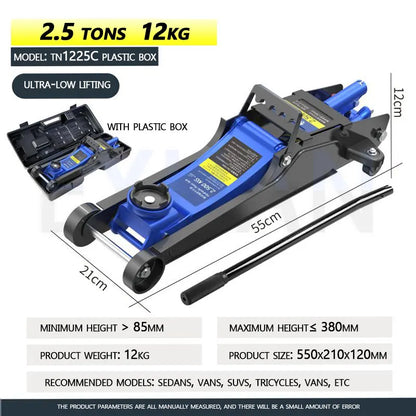2T/2.5T/3T Horizontal Hydraulic Lifting Jack 4S Shop Lifter Auto Repair Shop Small Car Truck Tire Changing Tool Car Lifting Jack