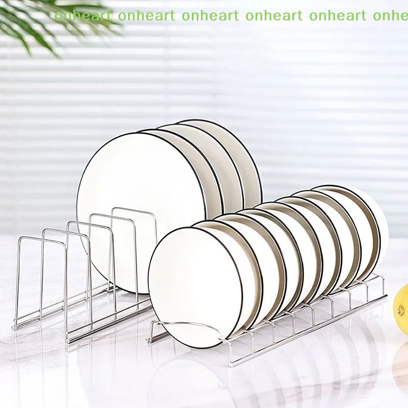 Stainless Steel Dish Draining Rack Kitchen Pot Lid Plates Storage Racks Multipurpose Shelf Bowl Drying Holder Kitchen Organizer