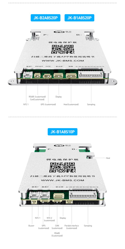 Jikong JK BMS 3s 4s 5s 6s 7s 8s 100A 200A 300A Smart Lifepo4 Li-ion Active Balance Lithium 12V 24v With RS485 CAN Bluetooth Heat