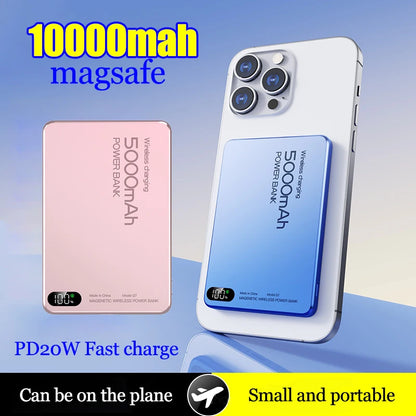 New 10000mAh Ultra-thin Magsafe Power Bank 22.5W Super Fast Charging Portable External Battery for IPhone 16 15 14 13 12 Huawei