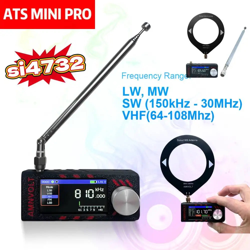 ATS MINI SI4732 Full Band DSP Radio, Pocket Receiver FM AM MW SW SSB, with Headphone Amplifier Hi-Z with Antenna