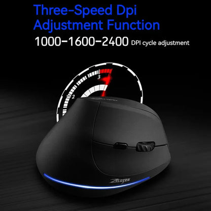 Zelotes F-35 Wireless Gaming Mouse Vertical Rechargeable 6 Key Mice 2.4G 3 Level DPI Adjustable Office/Gaming Computer Mouse
