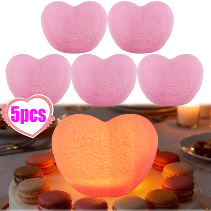 Romantic Creative 3D Love Heart LED Lamp Wedding Cake Night Light Ornament Birthday Christmas Home Ambient Light Gift Box Decor