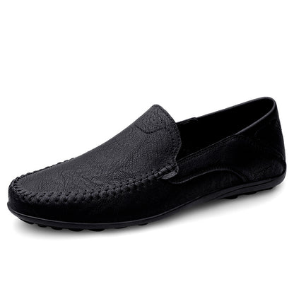 Fashion Men Casual Leather Shoes Luxury Italian Soft Men Loafers Handmade Moccasins Men Breathable Slip on Boat Shoes Plus Size