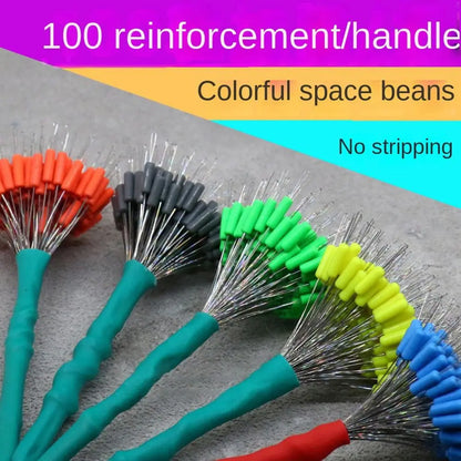 100pcs/Pack S/LOlive Float Fishing Bobber Silicone Stopper Red/Blue Space Bean Connector Line Resistance Fishing Accessories
