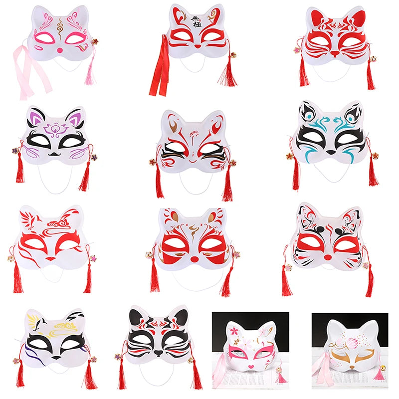 1Pc Anime Fox Masks PVC Half Face Cat Mask Masquerade Festival Party Cosplay Props