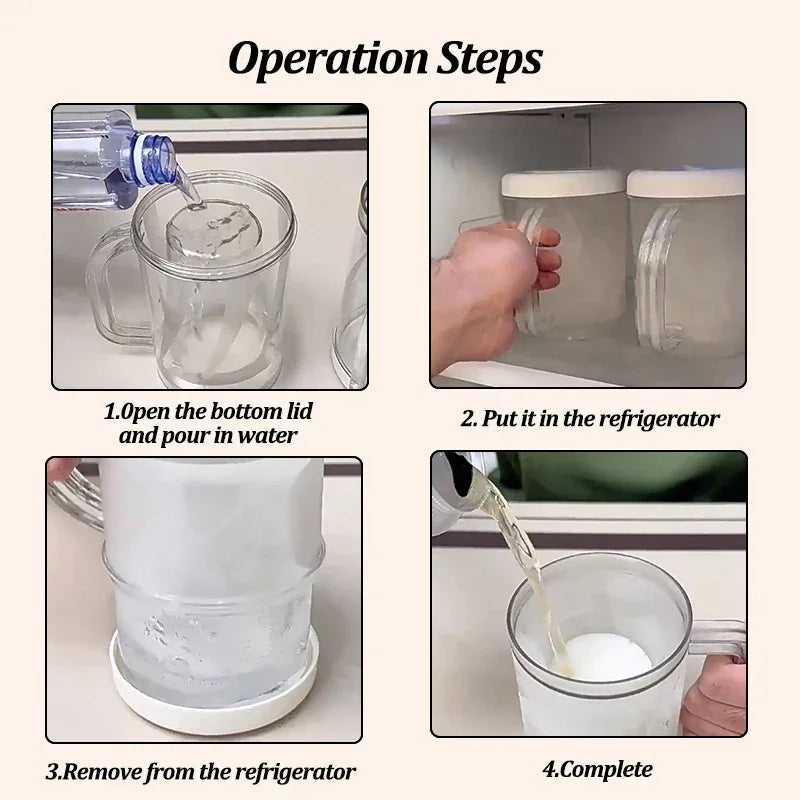Double Wall Gel Frosty Freezer Ice Mugs Beer Mug with Handles Transparent Whiskey Glasses for Bar Outdoor Drinking Glasses