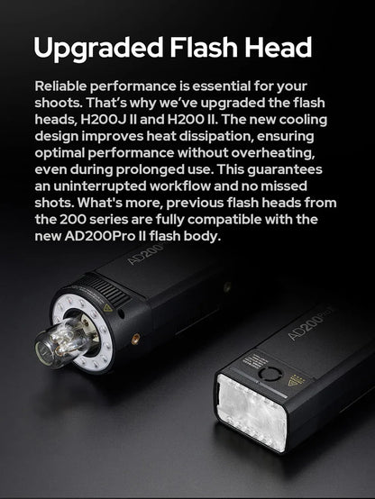 Godox AD200PRO II 200W Out-door Pocket Flash AD200PROII TTL HSS Speedlite Bi-color Modeling Lamp With X2T/X3/X3PRO/XPRO/XPROII