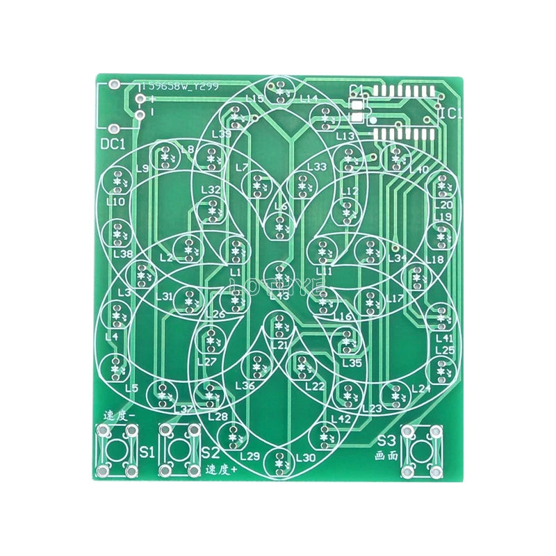 DIY Electronic Kit Multi Style Pattern Electronic Windmill Flowing Water Light 43 LED 5V Fun Soldering Component Training Suite