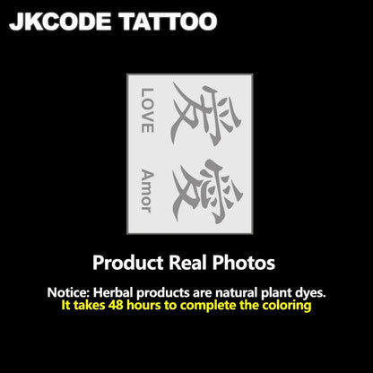 Oriental Style Chinese Character Herbal Temporary Tattoo Valentine's Day Gift I Love You Confession Tattoo Men Women Herbal Tattoo Sticker