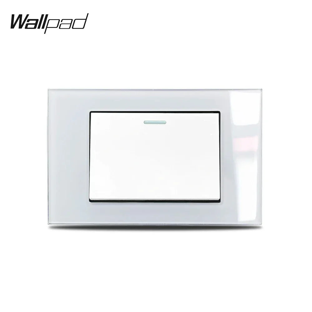 White Glass Panel 118*75mm 1 2 3 4 Gang Doorbell Reset Momentary Curtain Light Switch Wallpad US Brazil AU IT IL Push Button 6M