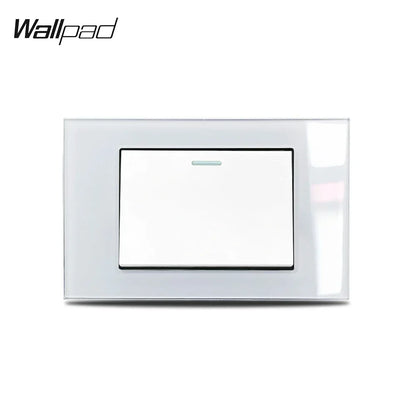 White Glass Panel 118*75mm 1 2 3 4 Gang Doorbell Reset Momentary Curtain Light Switch Wallpad US Brazil AU IT IL Push Button 6M