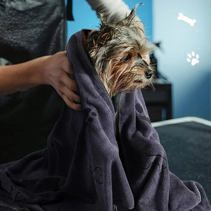 Pet Towel 60x100cm Drying Dog Cat Bath Towel Microfiber Quick-drying Dog Claw Absorbent Blue Grey Bath Towel Pet Bath Products