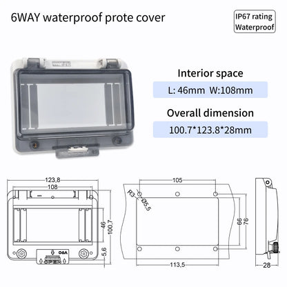 Outdoor Waterproof Window Cover with Lockable Circuit Breaker Electrical Box, Transparent Cover for IP67-Rated Button and Instru