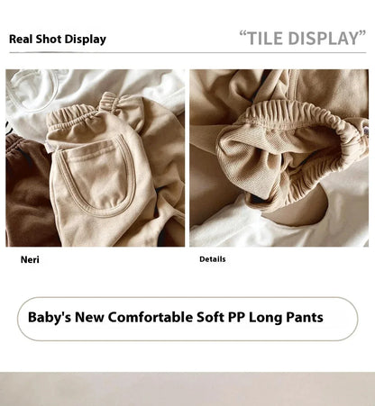 2025Spring Autumn New Baby PP Pants 1-5Y Boys Girls Cotton Striped Loose Harem Trousers Toddler Daily Infant Wear Kids Clothing