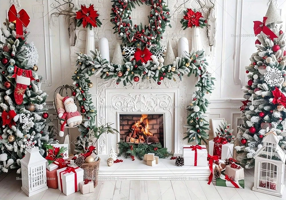 Merry Christmas Backdrops Wonderland Snowman Decor Photography Background Kids Birthday Party Baby Shower Banner Party Supplies