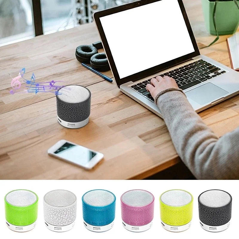 Mini Bluetooth Speaker Portable Car Audio Dazzling Crack LED Wireless Bluetooth Subwoofer Speaker TF Card MP3 Music Sound Column