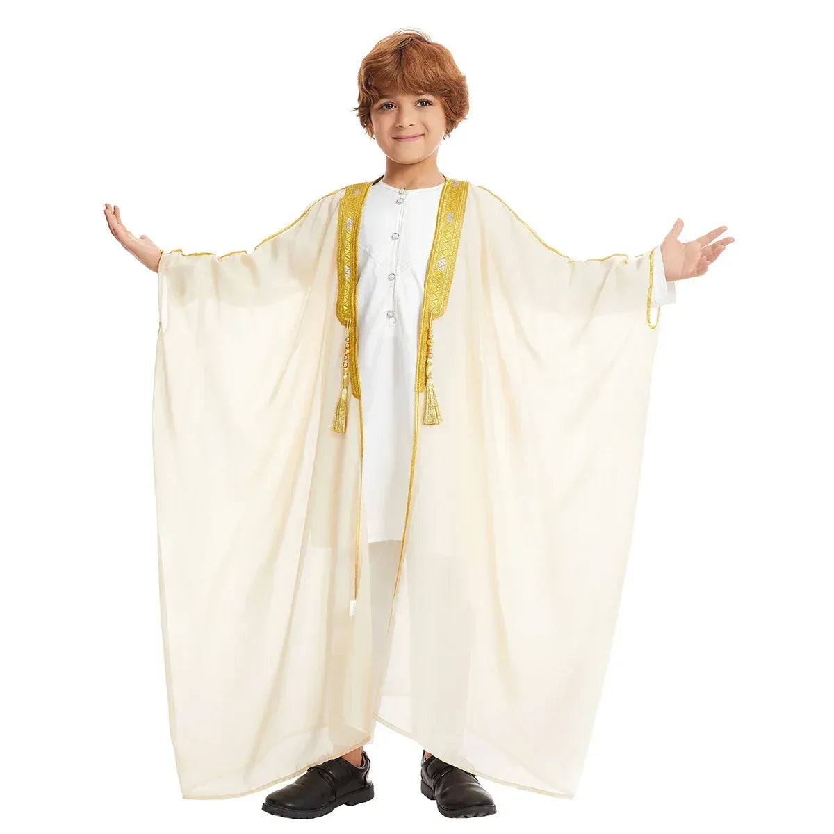 Muslim Saudi Arabian Boy Abaya Children Praying Islamic Clothing Kimono Middle Eastern Teen Dress Dubai New Fashion Classic