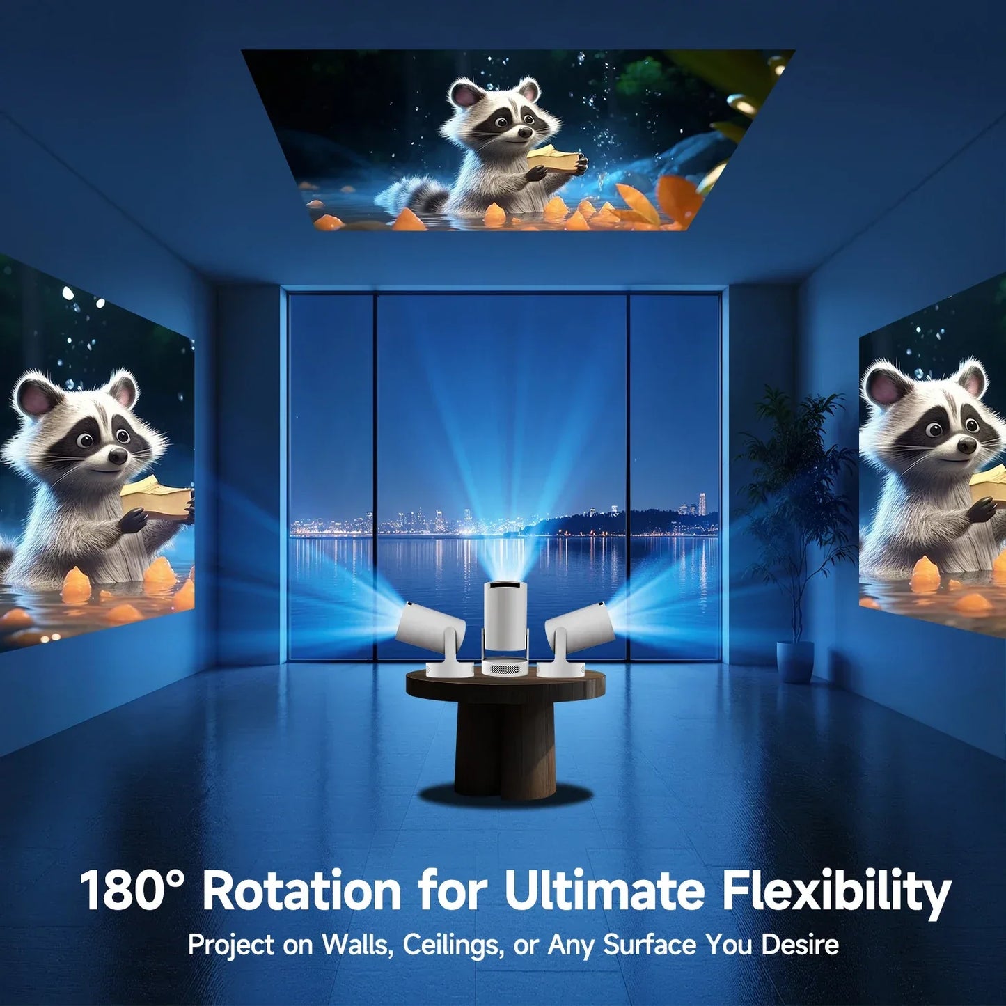 Magcubic HY300 Pro+ Android14 Projector 8000 Lumens 720P Outdoor Portable Movie Home with 5W Speaker WiFi6 BT5.4 Upgrated HY300