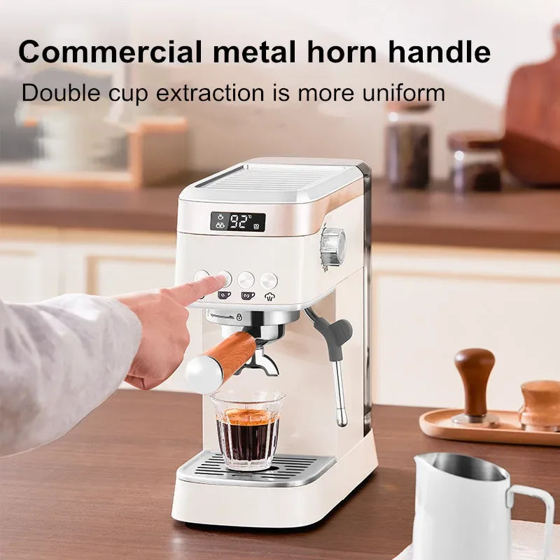 Pro Semi-Automatic Espresso Machine 20Bar Pressure, Compact for Small Kitchens, Built-in Milk Frother, Fast Heating Energy Savi