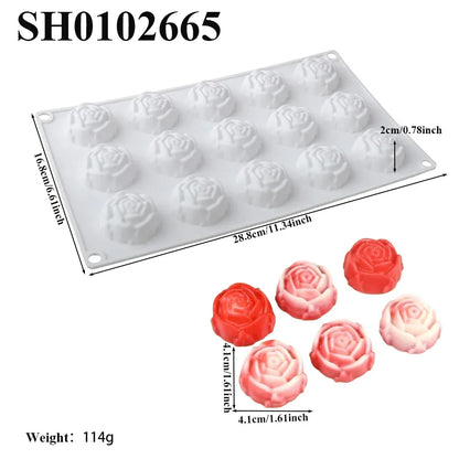 French Mousse Cake Molds Valentine's Day Pastry Baking Tools Rose Bud Design Silicone Cake Moulds Food Grade Kitchen Bakeware
