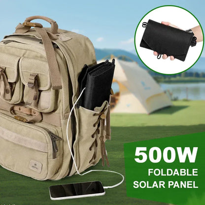 Foldable Solar Panel 500W  Portable Solar Panels Fast Charger USB 5V DC Full  Power Solar Panel Mobile Power Bank For Camping