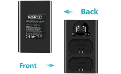 Dual Camera Battery Charger for Sony NP-FW50 FZ100 BX1 Canon LP-E6 E8 E17 NB-13L fuji NP-W235 W126 Nikon EN-El15 EL25 Panasonic